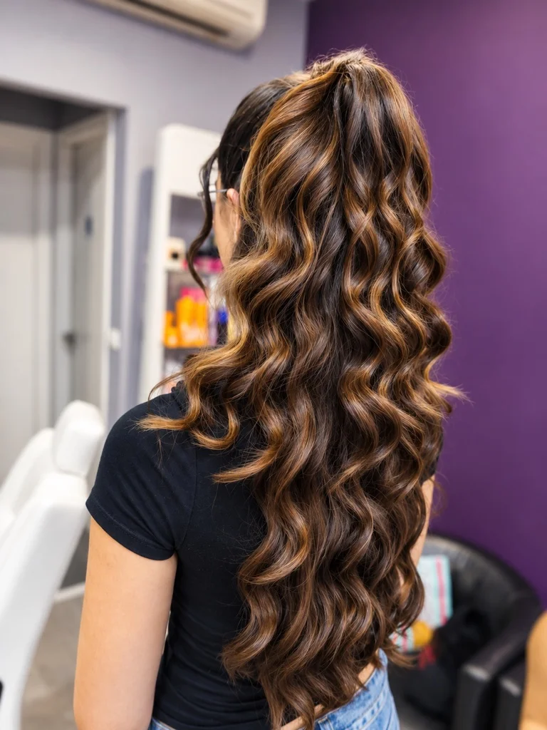 Cola alta con ondas