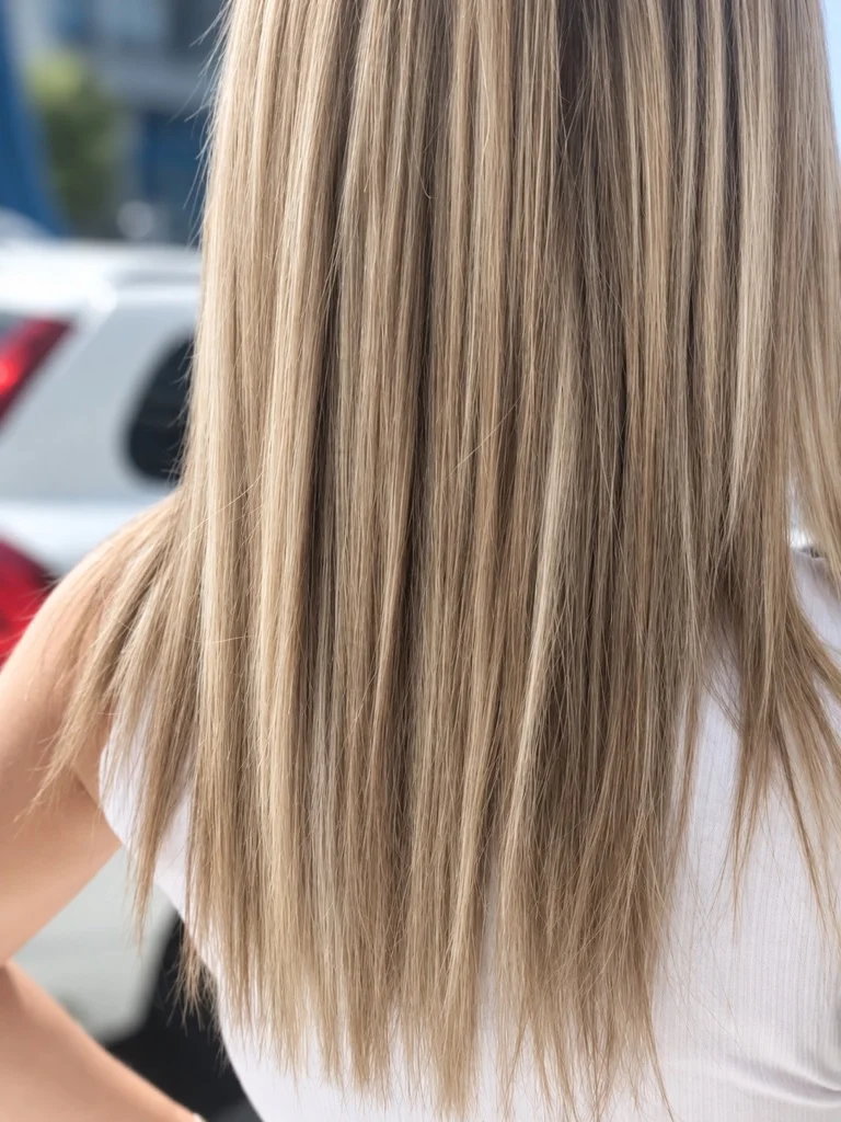 Enzimoterapia y mechas rubias en melena larga