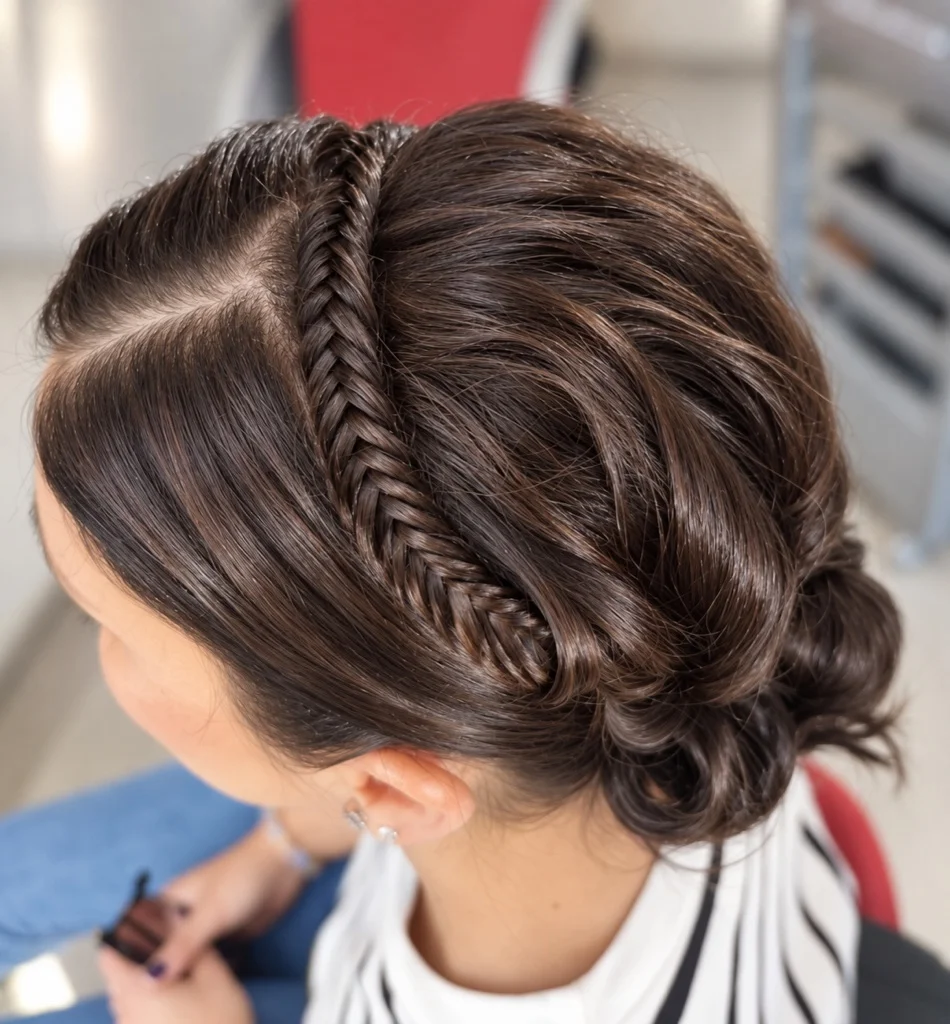 Recogido con trenza lateral