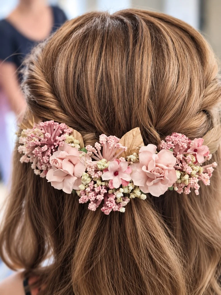 Semirecogido con flores